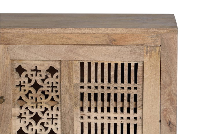 GINER Y COLOMER Mueble de TV de madera de mango y patas de metal color natural
